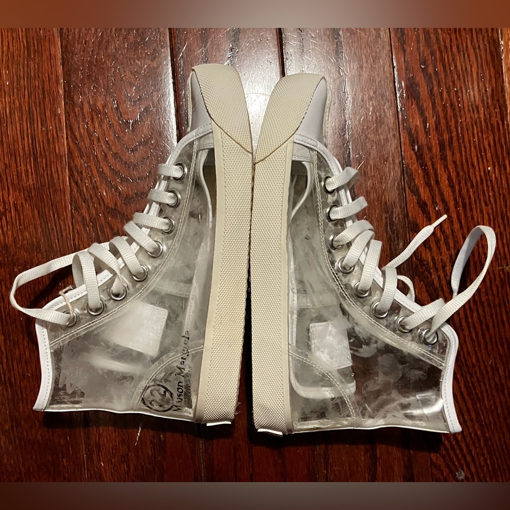 MAISON MARGIELA Tabi Leather-trimmed Pvc Split-toe Sneakers In Clear - Picture 6 of 13